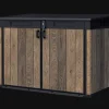 New Signature Horizontal Storage Shed - Walnut Brown Trash Can Storage Sheds|Horizontal Sheds