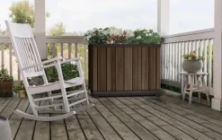 Signature Rectangular Tall Planter - Rosewood Brown Planters
