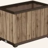 Signature Rectangular Tall Planter - Pine Brown Planters