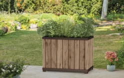 Signature Rectangular Tall Planter - Pine Brown Planters