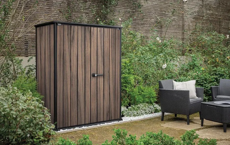 Hot Signature Vertical Storage Shed - Rosewood Brown Storage Cabinets & Shelving Units|Vertical Sheds