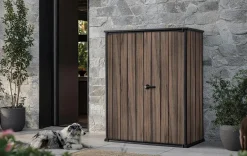 Hot Signature Vertical Storage Shed - Rosewood Brown Storage Cabinets & Shelving Units|Vertical Sheds
