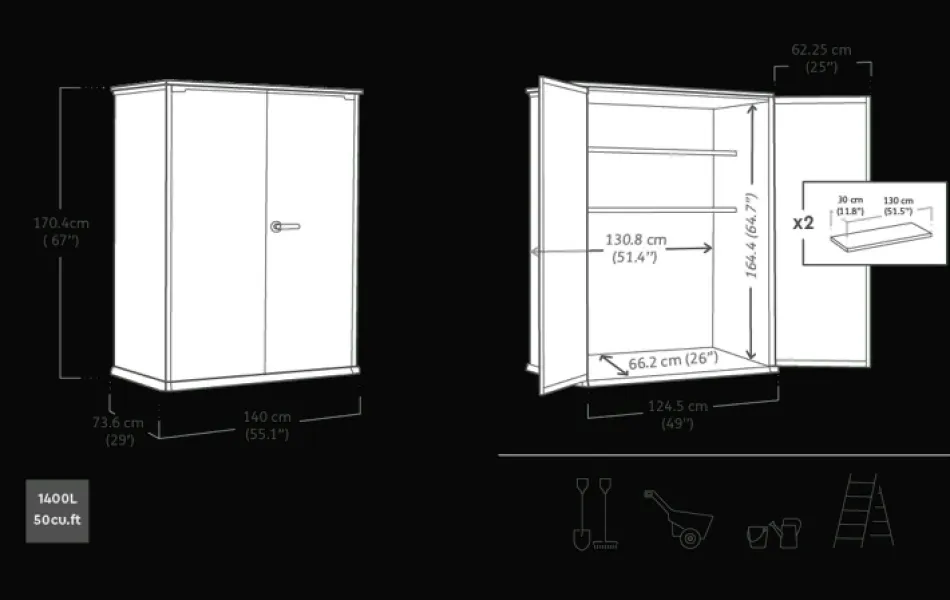 Outlet Signature Vertical Storage Shed - Walnut Brown Small Sheds|Storage Cabinets & Shelving Units