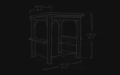 Hot Signature 8x6.5 Grill Gazebo - Ashwood Brown Gazebos
