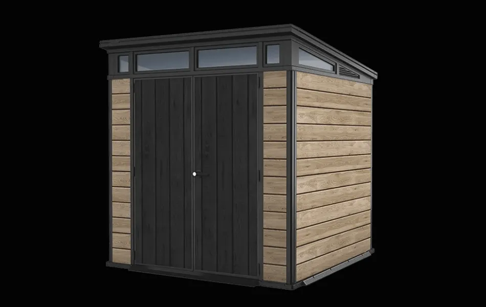 Hot Signature 7x7 Storage Shed - Ashwood Brown Medium Sheds