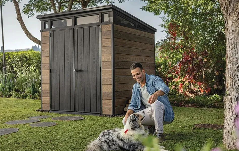 Best Signature 7x7 Storage Shed - Walnut Brown Medium Sheds