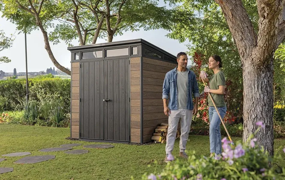 Best Signature 7x7 Storage Shed - Walnut Brown Medium Sheds