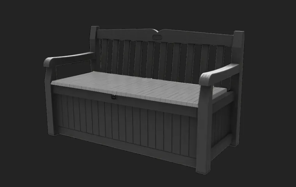 Discount Solana 70 Gallon Outdoor Storage Bench - Grey Outdoor Benches|Outdoor Storage Benches
