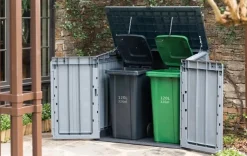 Discount Store-It-Out Prime Storage Shed - Graphite Trash Can Storage Sheds|Horizontal Sheds