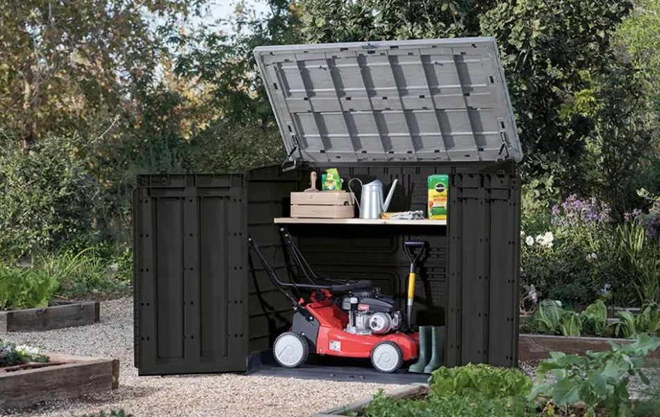 Outlet Store-It-Out Prime XL Storage Shed - Grey Trash Can Storage Sheds|Horizontal Sheds