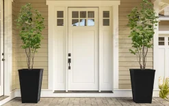Discount Tapered Wood Look Planter Set of 2 - Graphite Planters