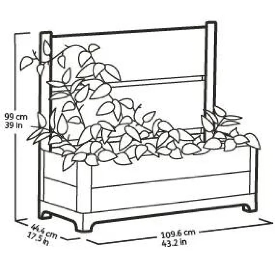 New Tulip 26 Gallon Privacy Screen Planter - Brown Planters|Garden Beds