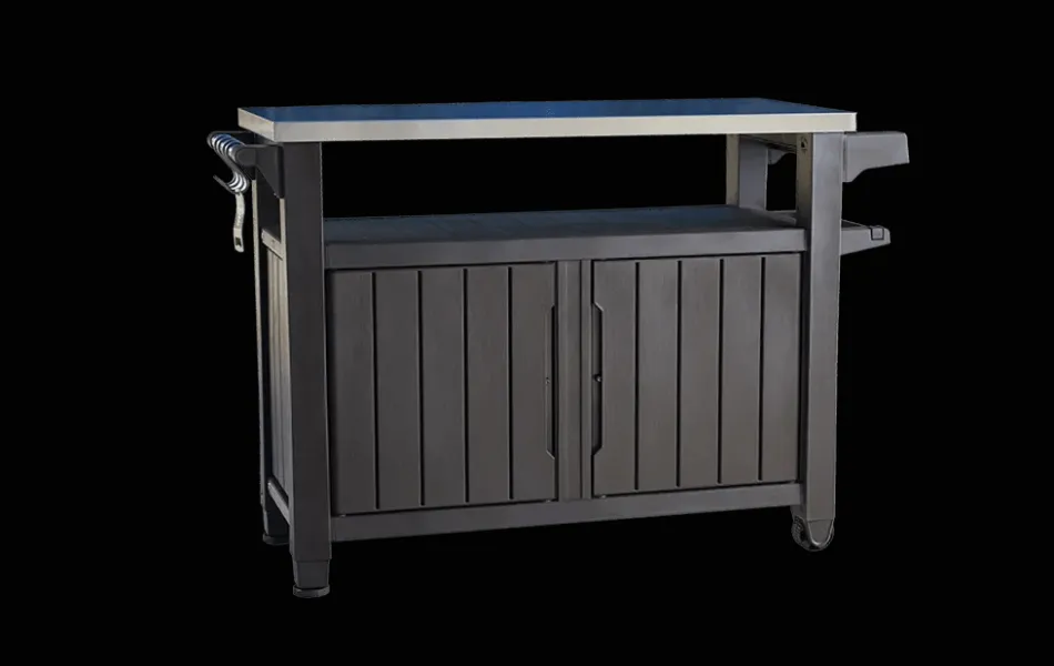 Discount Unity XL Outdoor Kitchen Cart with Storage - Brown Outdoor Kitchen Units
