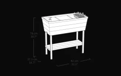 Outlet Urban Bloomer 12.7 Gallon Elevated Garden Bed - Graphite Garden Beds