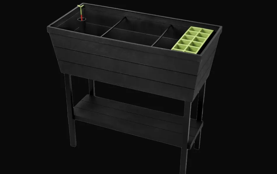 Outlet Urban Bloomer 12.7 Gallon Elevated Garden Bed - Graphite Garden Beds