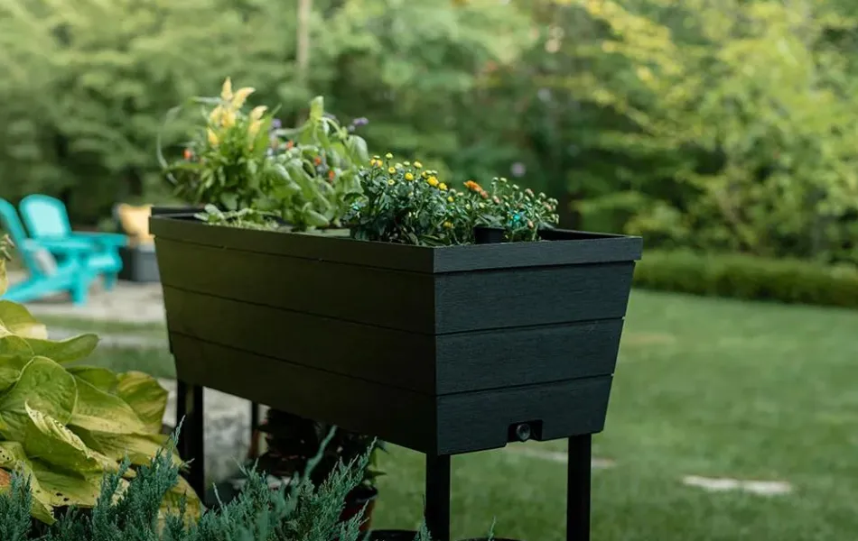 Outlet Urban Bloomer 12.7 Gallon Elevated Garden Bed - Graphite Garden Beds