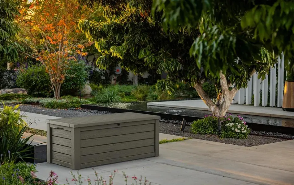 Online Westwood 150 Gallon Deck Box - Taupe Large Deck Boxes