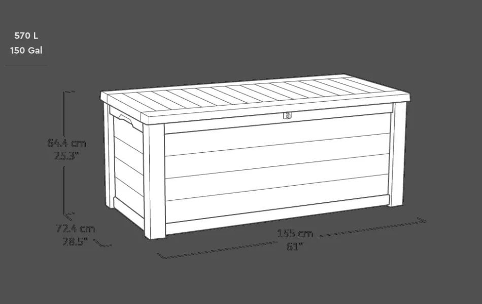 Discount Westwood 150 Gallon Deck Box - Grey Large Deck Boxes